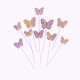 Topping Diseño de Mariposa x12 Rosada