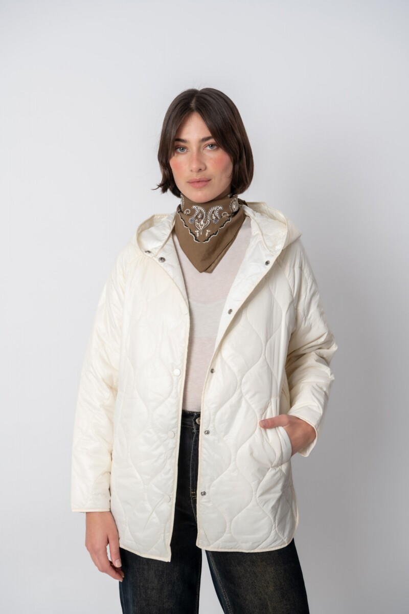 Campera con capucha - Panna 