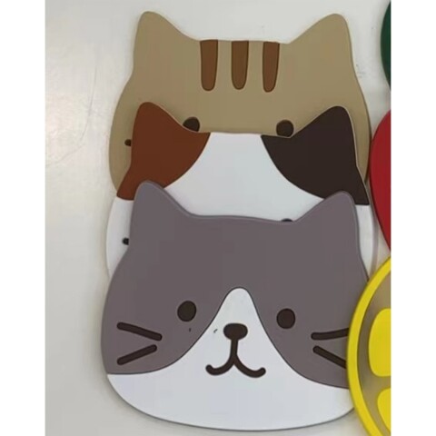 JUEGO DE POSAVASOS DE PVC (GATO/PAQUETE DE 3) JUEGO DE POSAVASOS DE PVC (GATO/PAQUETE DE 3)