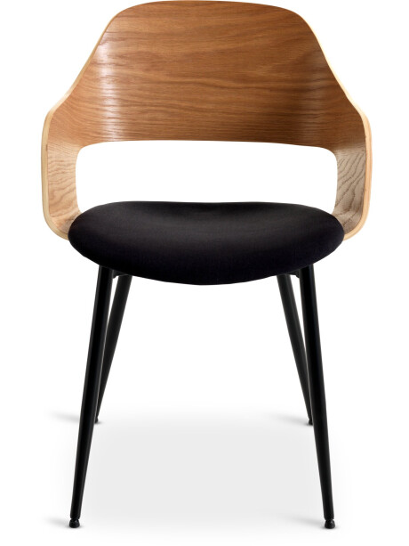 Silla de comedor HVIDOVRE tela negro/roble Silla de comedor HVIDOVRE tela negro/roble
