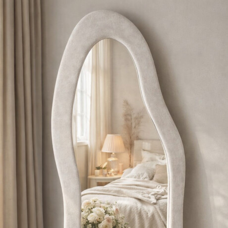 Espejo de pie Irregular con borde velvet - 60x160cm Blanco