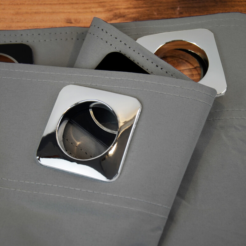 Set x4 paños cortina blackout 1,35m x 1,70m GRIS