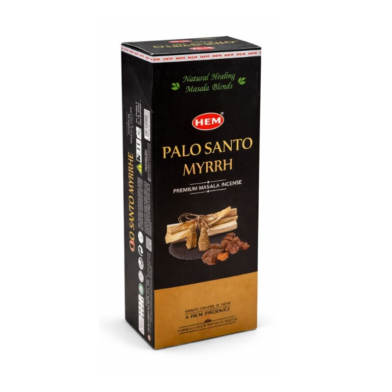 INCIENSO HEM MASALA HEXAGONAL X6 Palo Santo/mirra