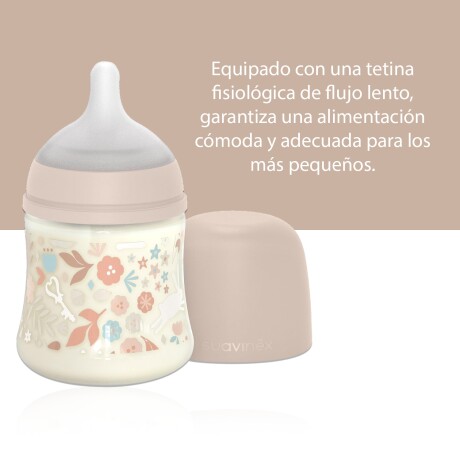Biberón Con Tetina Fisiológica Anticólicos Flujo Lento Rosa
