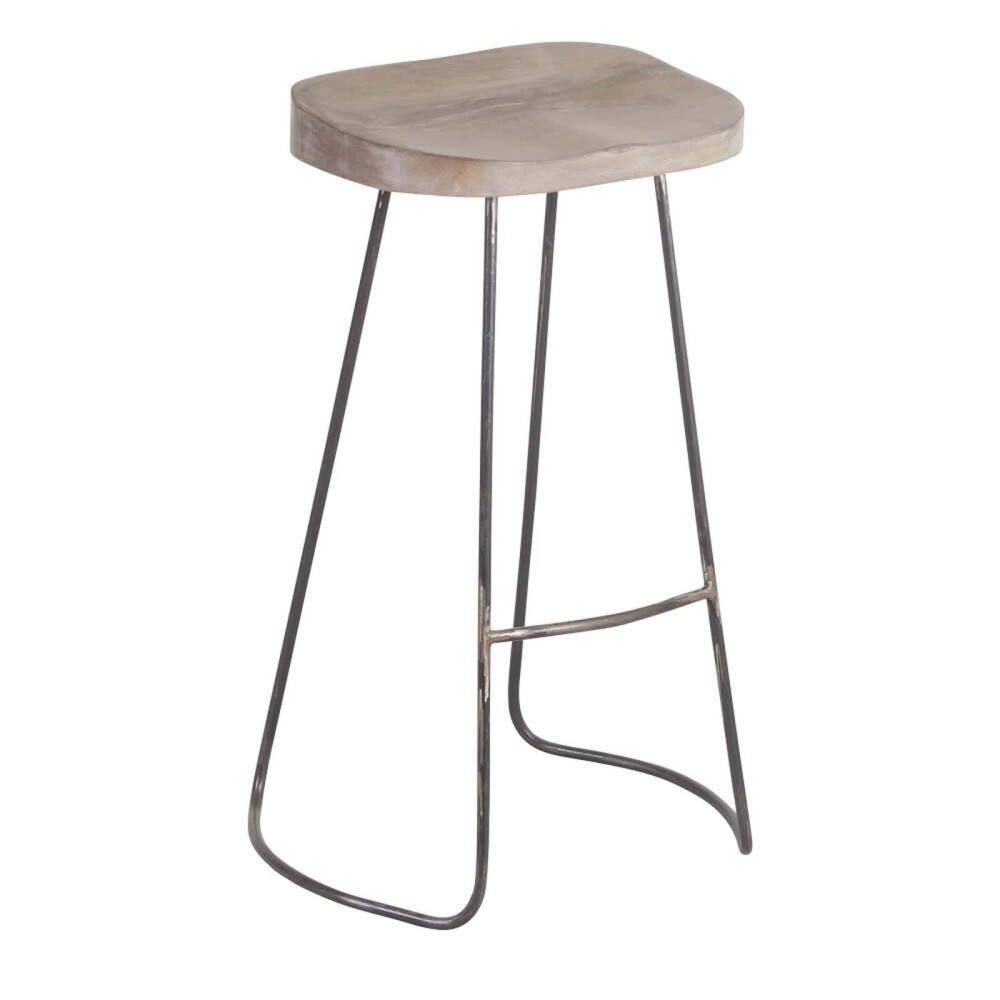 BUTACA TABURETE BAR HIERRO-Y-MADERA NATURAL-BEIGE BOSTON