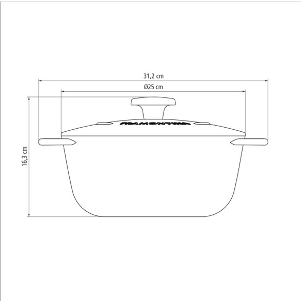 Cacerola con tapa Ø 24cm. - 4.0 lt. "TRENTO" -TRAMONTINA TR6093