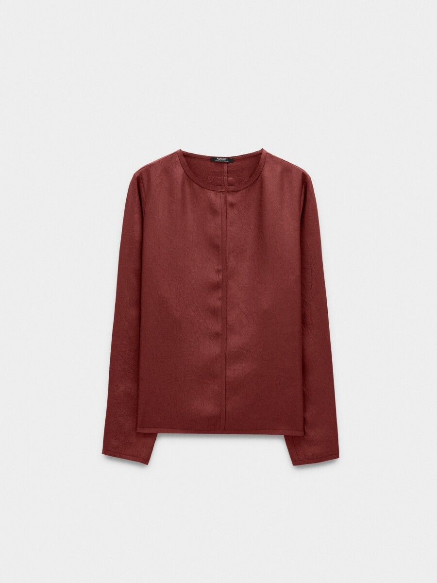 Blusa Efecto Arrugado teja