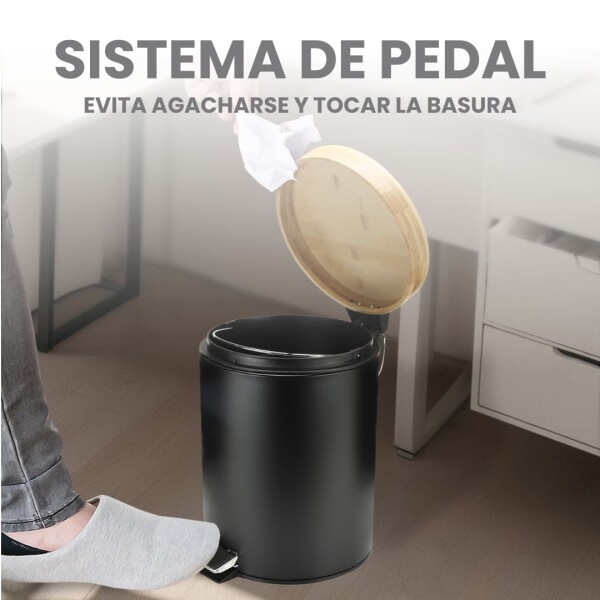 Cesto de basura 5 Litros Residuos Papelera Extraíble Acero Inoxidable Negro cb001 Cesto de basura 5 Litros Residuos Papelera Extraíble Acero Inoxidable Negro cb001