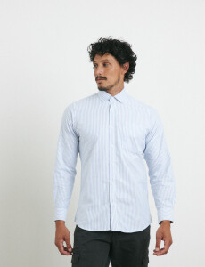 012684 CAMISA HARRY Celeste/blanco
