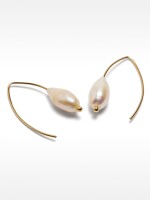 Pendientes Con Perlas De Agua Dulce dorado