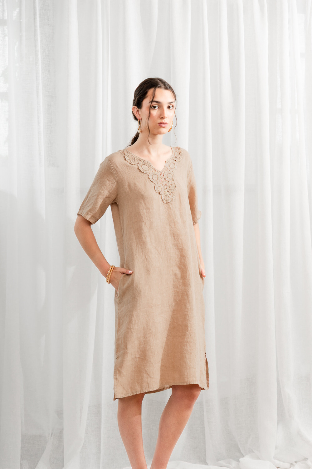 Vestido Cinzia Taupe / Mink / Vison