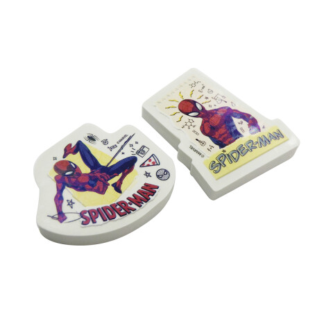 Pack x 2 Goma de Borrar Spiderman 4 cm NEGRO