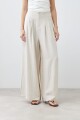 Palazzo con pinzas beige melange