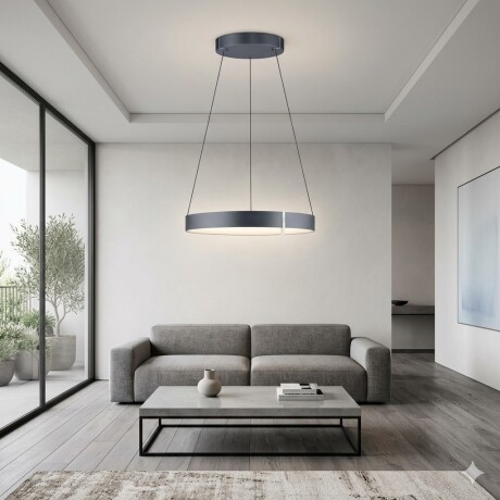 Colgante led anillo motorizado 44w 70cm a control remoto con varias funciones, gris grafito Colgante led anillo motorizado 44w 70cm a control remoto con varias funciones, gris grafito