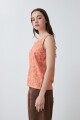 Musculosa con puff print durazno
