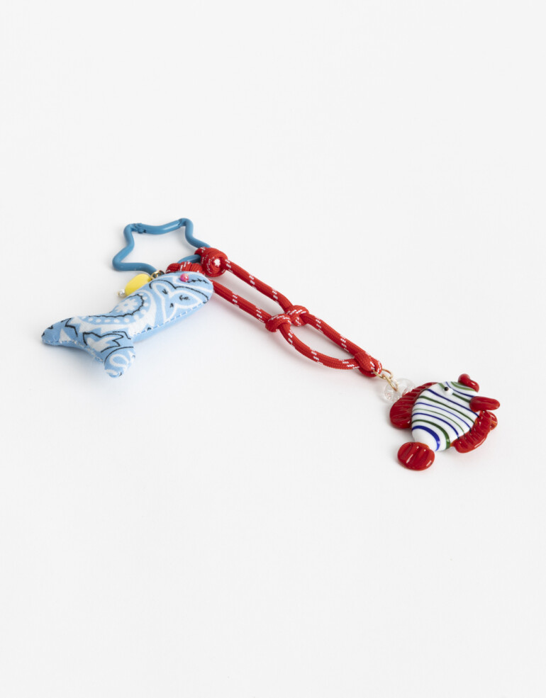 Llavero Cordón Llavero Y Bag Charm Sardina De Peluche - Combinacion Bicolor