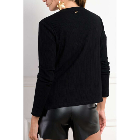 Remera Algodon Texturado Negro