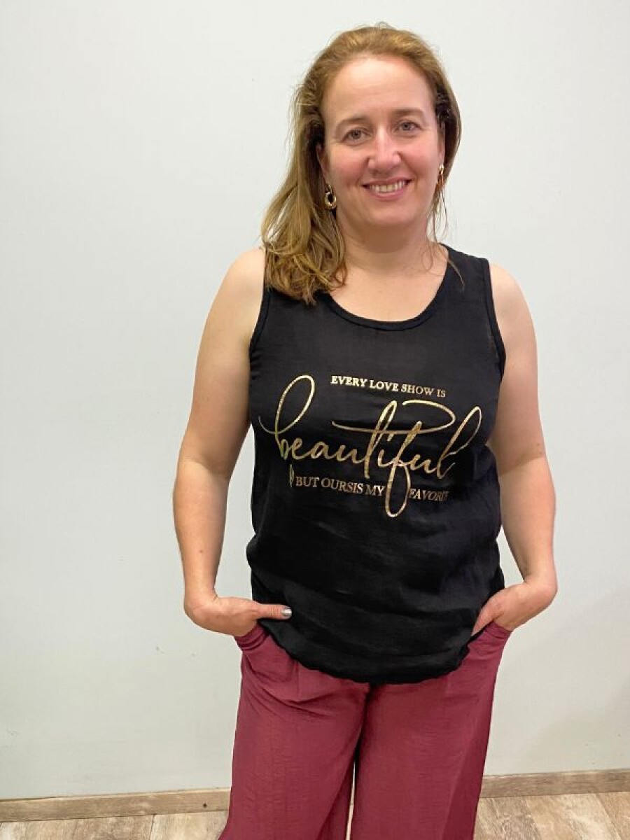 Musculosa de Lino Italiana - Negro 