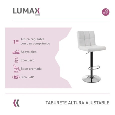Taburete para bar tipo Sillon Lumax Odo Blanco