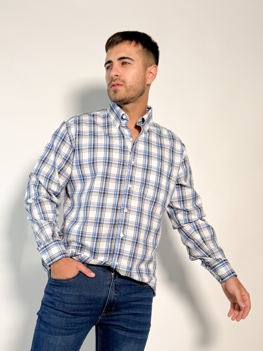 Camisa a cuadros Moises - Blanco 