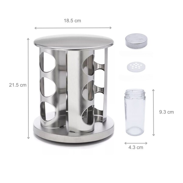 Especiero Giratorio 12 Frascos Vidrio Para Condimentos Cocina Acero Inoxidable Imback Especiero Giratorio 12 Frascos Vidrio Para Condimentos Cocina Acero Inoxidable Imback