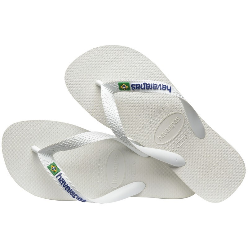 Ojotas Havaianas Brasil Logo Blanco