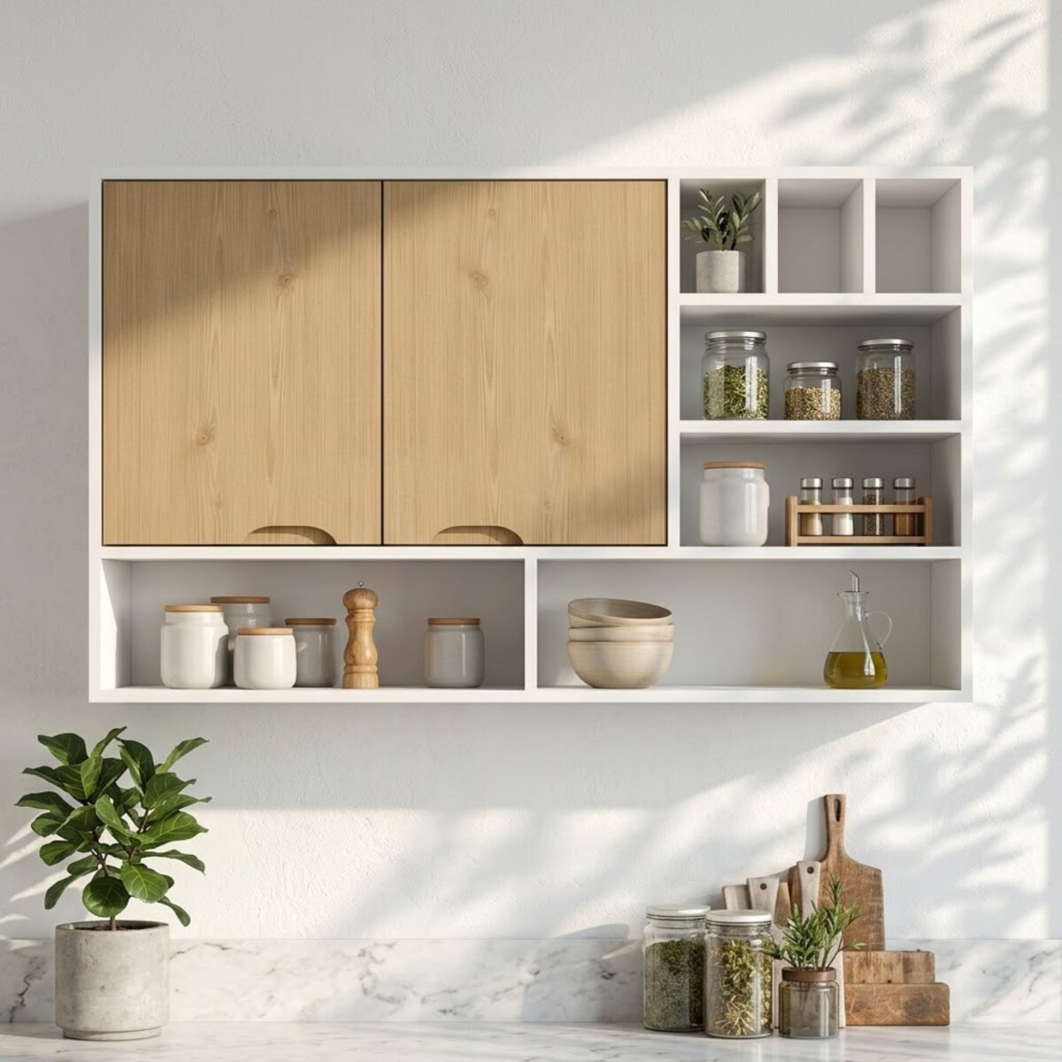 Aereo 2 puertas Linea Veneza - Blanco/Miel 