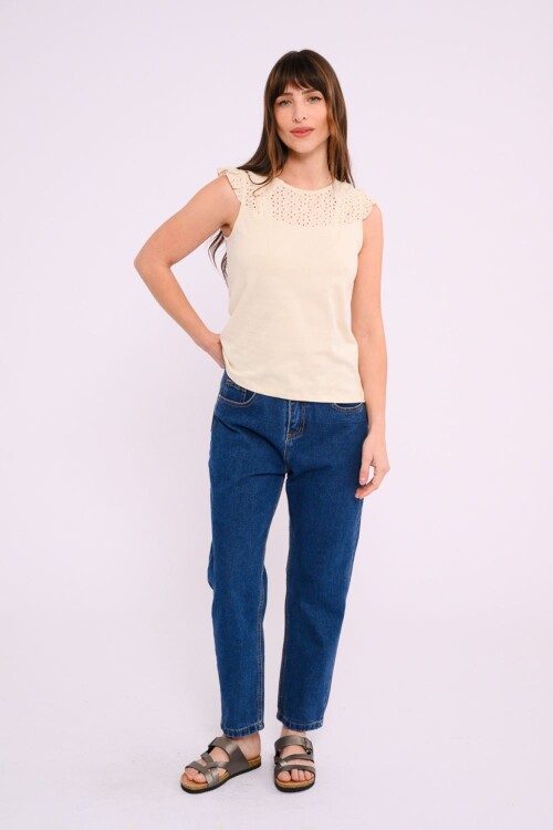 Blusa con calado Blanco