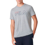 Fila remera regular letter outline gris/negro/rojo Hombre Gris-Negro