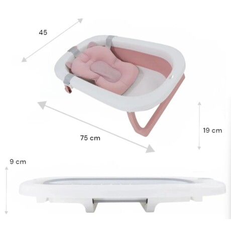 Bañera Plegable Bebesit con Almohadon y Reductor Rosa