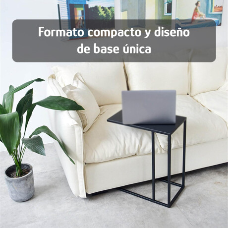 Mesa Auxiliar Metal 40x30x58cm Industrial Interior Exterior Negro