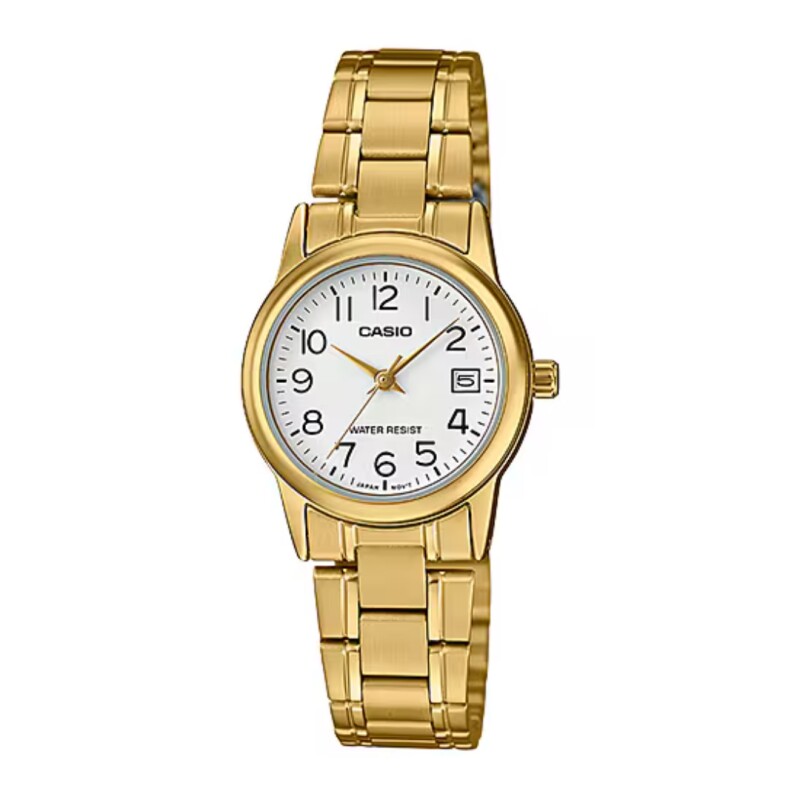 Reloj Casio LTPV002G-7B2UDF para dama con correa de acero Dorado