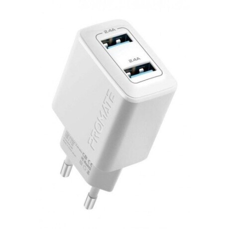 PROMATE BIPLUG-2.EU-WT CARGADOR DE PARED 17W 2 USB BLANCO Promate Biplug-2.eu-wt Cargador De Pared 17w 2 Usb Blanco