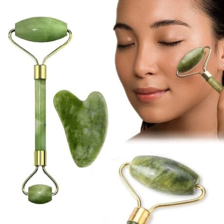 Kit x2 piezas rodillo masajeador facial Color verde