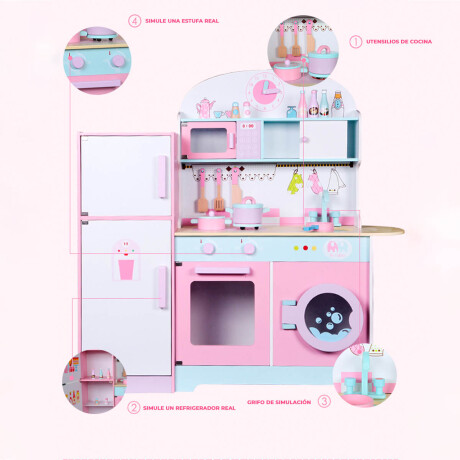 Cocina De Madera Completa Con Heladera Lavarropa Acc Jug007019