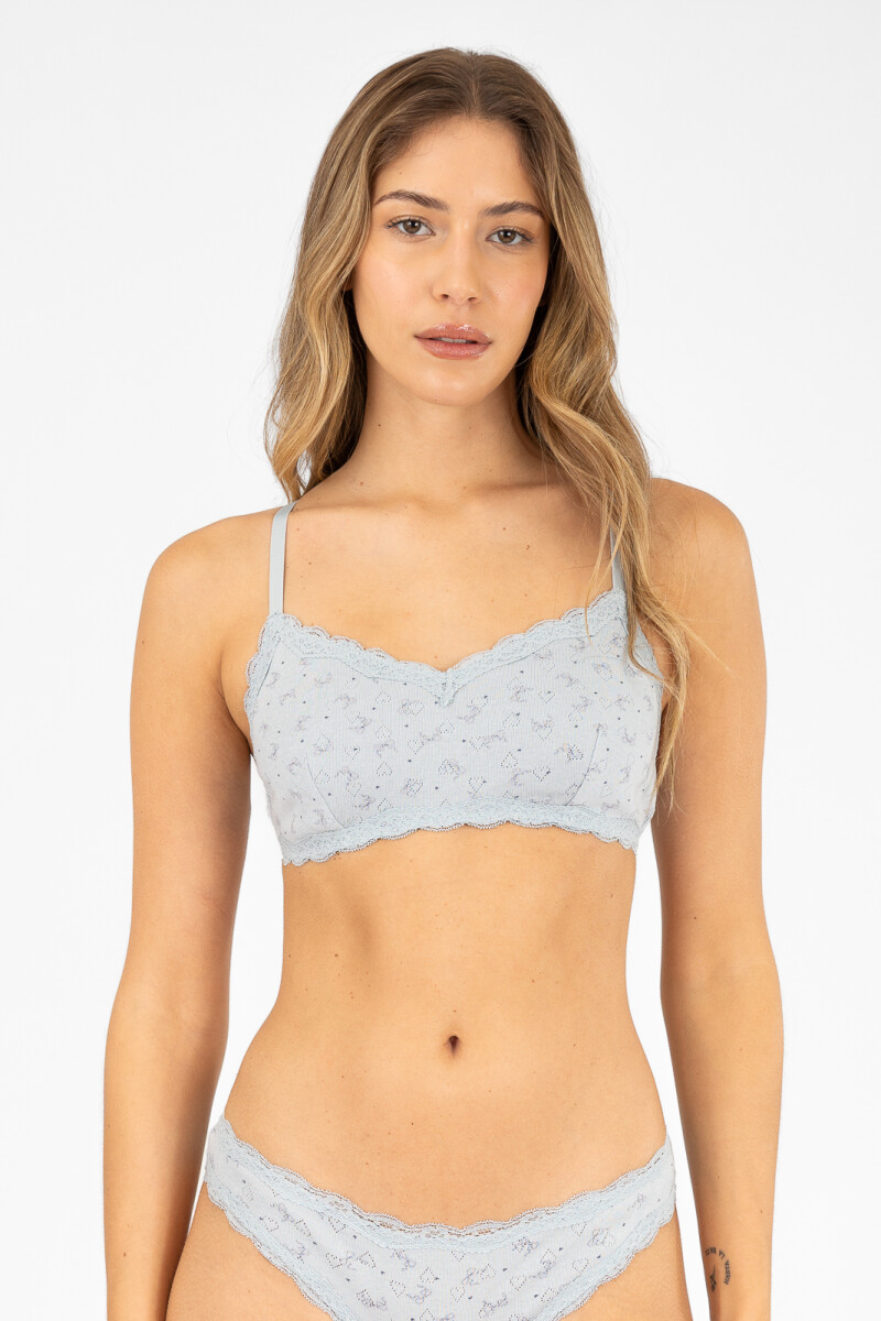 Bralet bow heart Azul