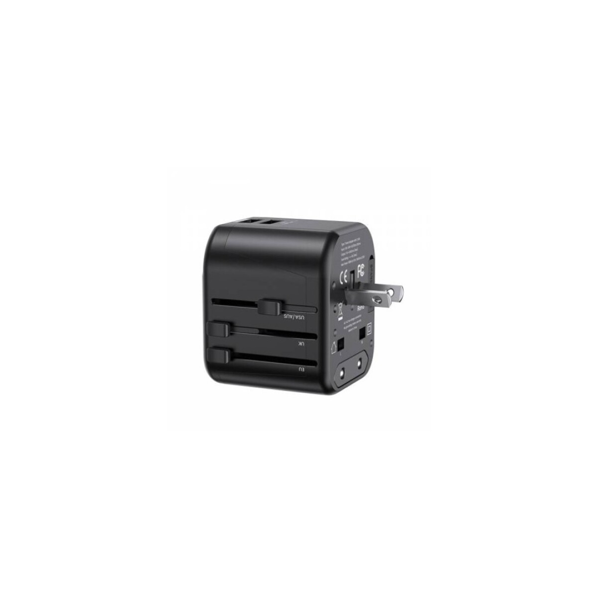CARGADOR DE VIAJE T55 12W USAMS - NEGRO 
