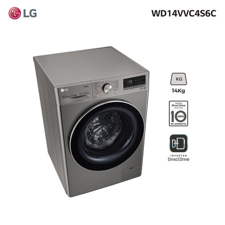 Lavasecarropas LG Inverter WD14VVC4S6C 14 Kg Gris Oscuro