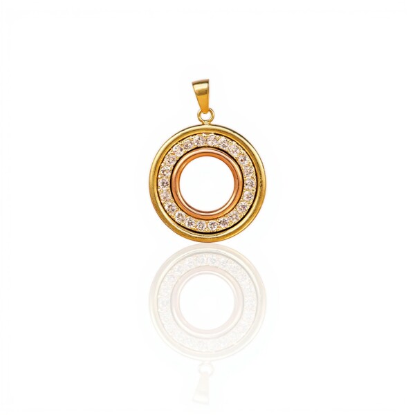 Dije Círculo-Oro bajo-Piedra Zirconia-CP8550 conpiedra