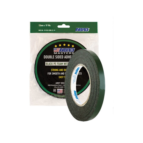 Cinta doble faz espuma negra 12 mm x 9 mts ABR156
