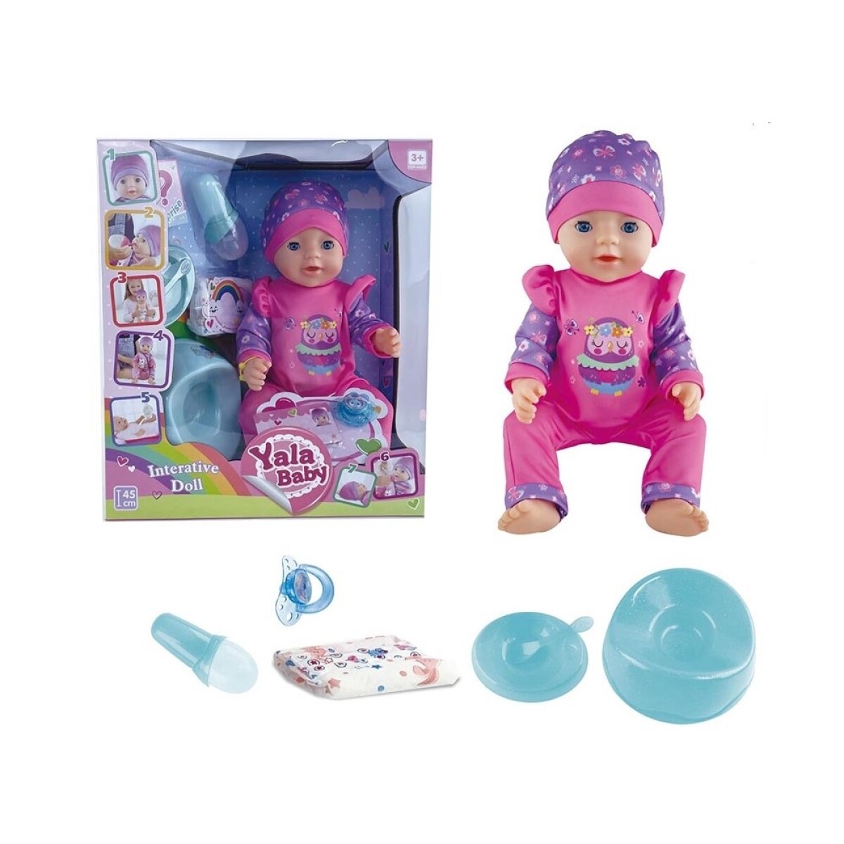 Bebote interactivo con Accesorios 45 cm - ROSA 