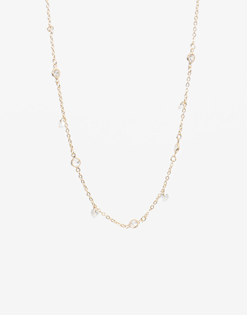 Collares Cortos Strass Collar Corto De Corazones Con Cubic Zirconia - Dorado