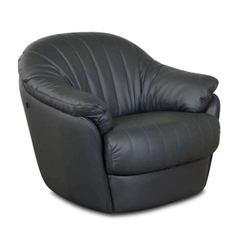 Butaca Giratoria 100% Cuero Paris Negro