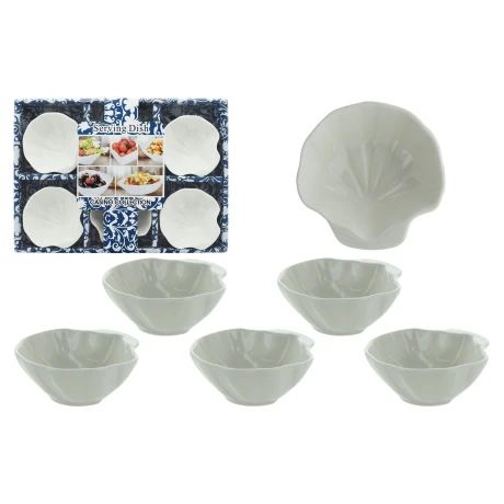 BOWL X6PCS FORMA CONCHA U HOJA CERAMICA BLANCA LISA PEQUEÑO CAJA H04 BOWL X6PCS FORMA CONCHA U HOJA CERAMICA BLANCA LISA PEQUEÑO CAJA H04