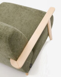 Butaca Meghan de chenilla verde y madera maciza de fresno con acabado natural Butaca Meghan de chenilla verde y madera maciza de fresno con acabado natural