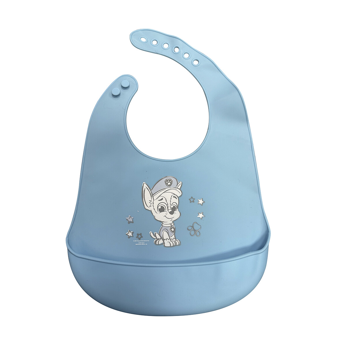 Babero Silicona para Bebés Mediano Paw Patrol 18,2 x 25,3 cm - CELESTE 
