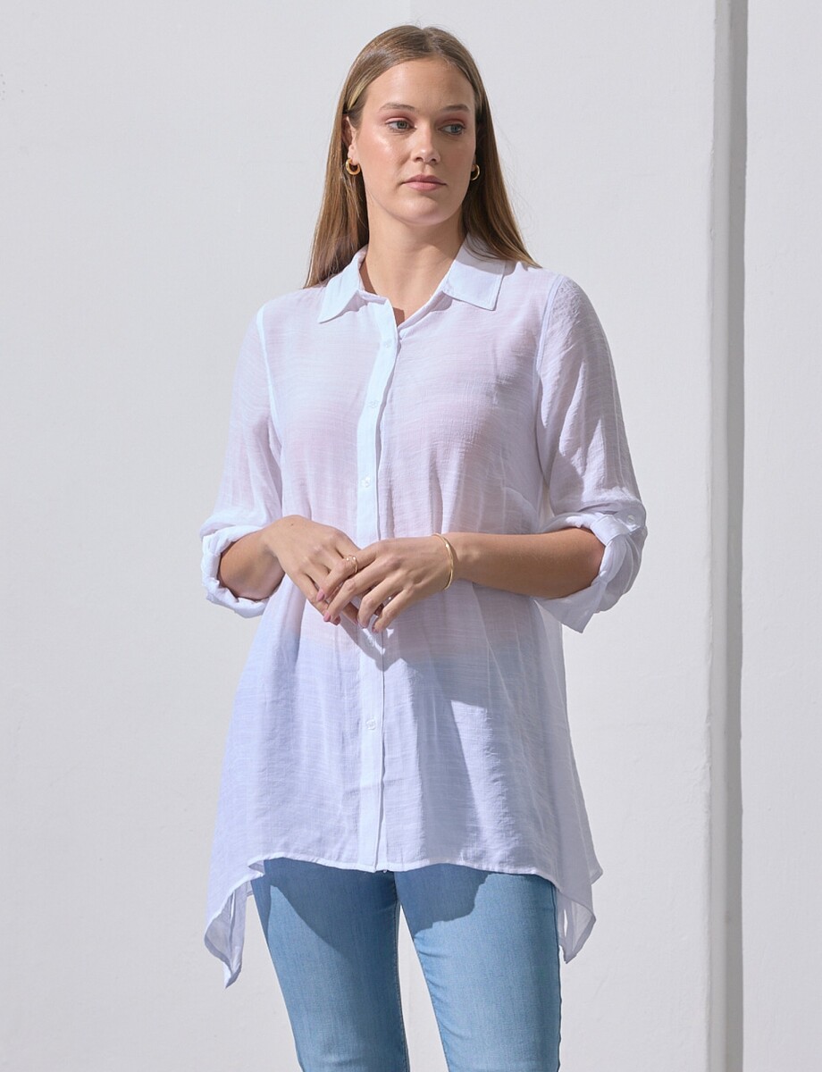 Camisa Larga - Blanco 