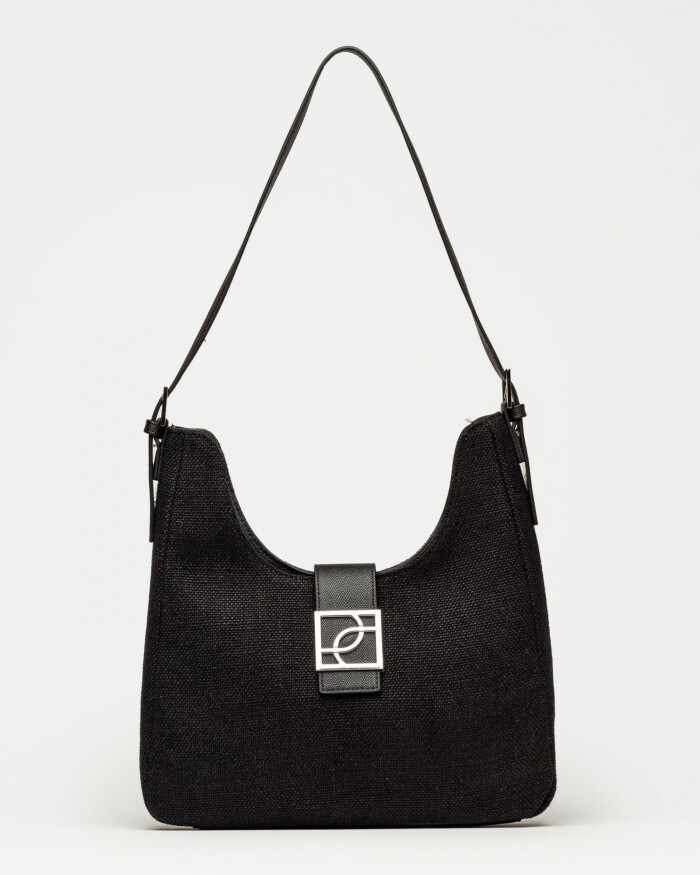 Cartera al hombro Signature en canvas Negro