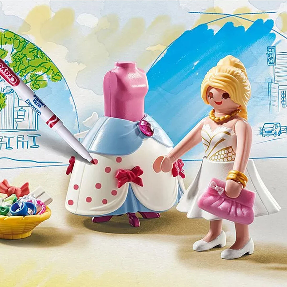 Diseñadora de Moda para Pintar Playmobil 40 Piezas 
