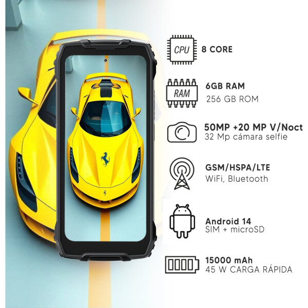Blackview Bv7300 18gb (6+12gb) /256gb CEL BLACKVIEW BV7300 6/256 4G NEGRO
